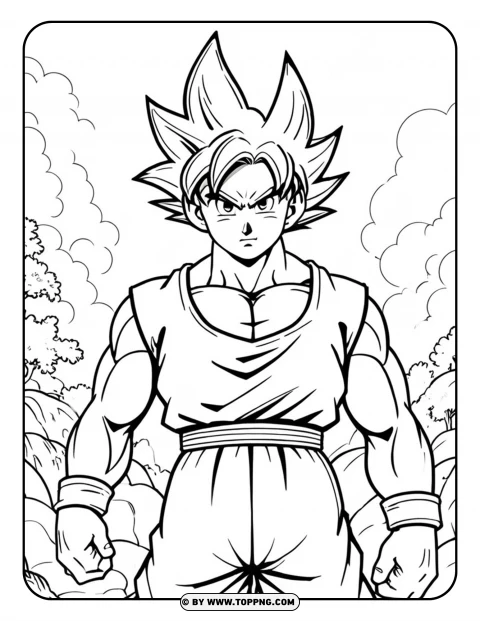 Goku coloring page, Goku character coloring page, Goku cartoon coloring,comics coloring page, fantasy coloring page, comics coloring sheet, fantasy coloring sheet