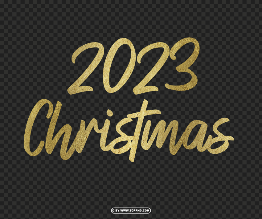 Gold 2023 Christmas Design Image PNG Transparent Background