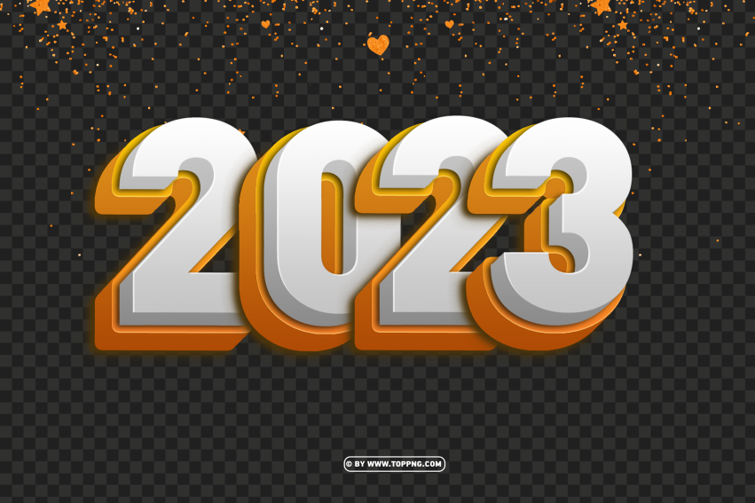 Gold Ad White 2023 Sparkling Free Design PNG Transparent Background