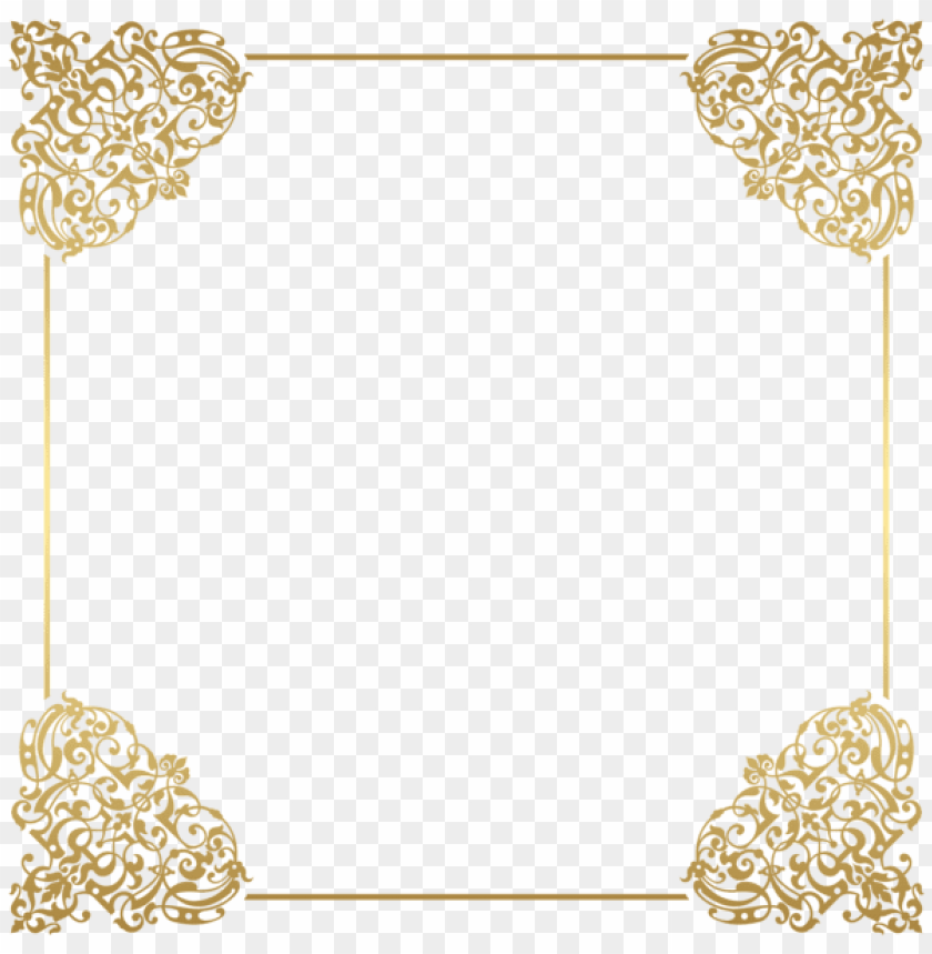 gold border frame deco png