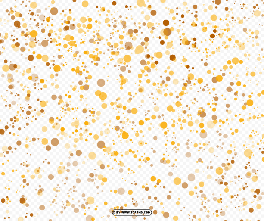 Gold Confetti Circle Shapes PNG Transparent Background