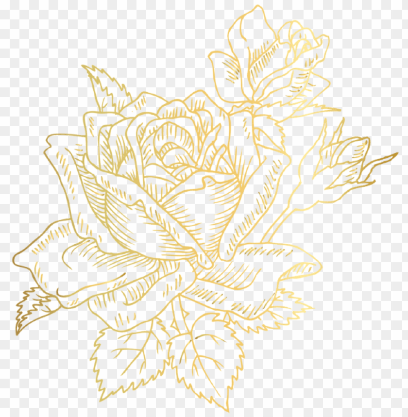 gold deco rose