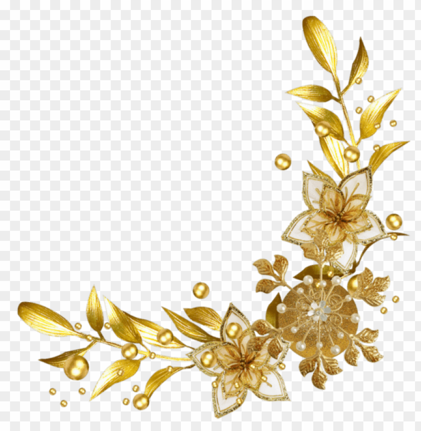 gold floral border png, border,gold,floral,png