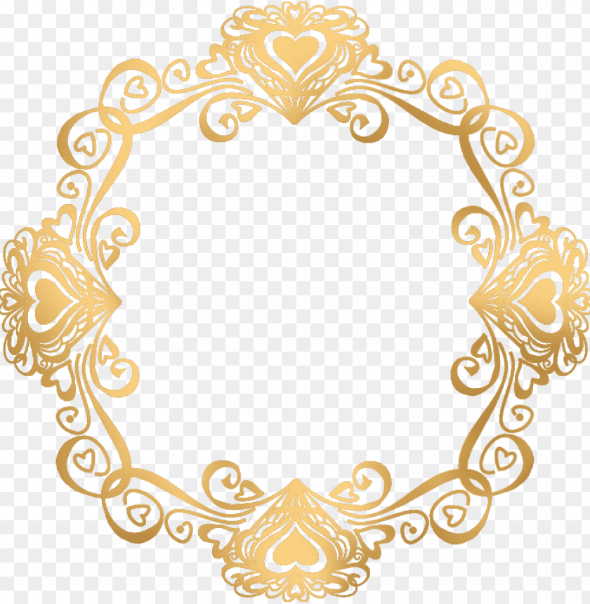 gold floral border png, border,gold,floral,png