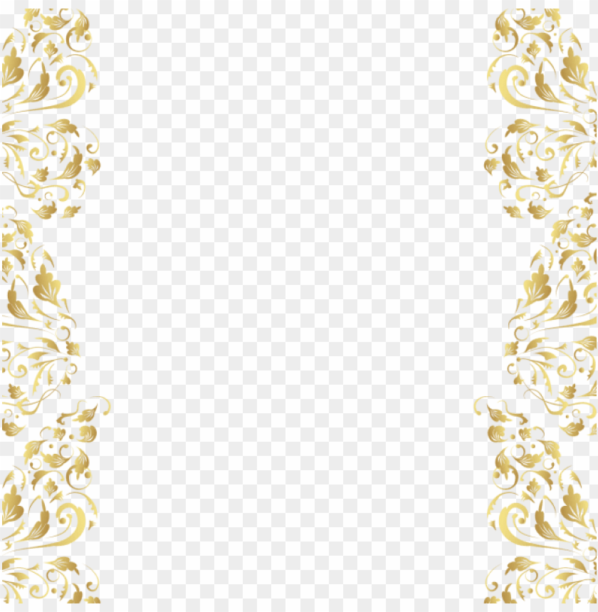 gold floral border png, border,gold,floral,png