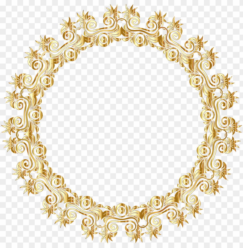 gold floral border png, border,gold,floral,png