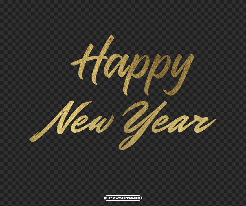 Gold Happy New Year Luxury Premium Design PNG Transparent Background