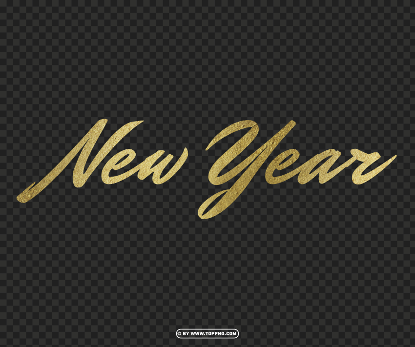 Gold New Year Luxury Premium Text Design PNG Transparent Background