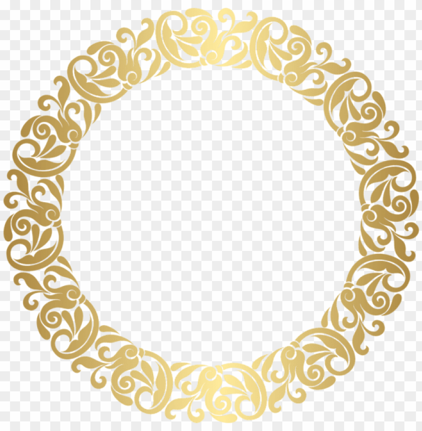 gold round border frame png