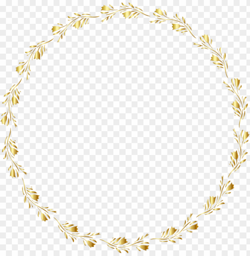 gold round floral border transparent