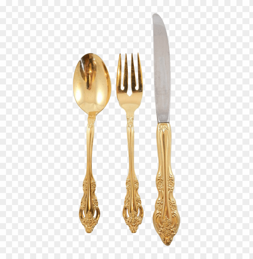 gold spoon and fork png, gold,png,spoon,golds