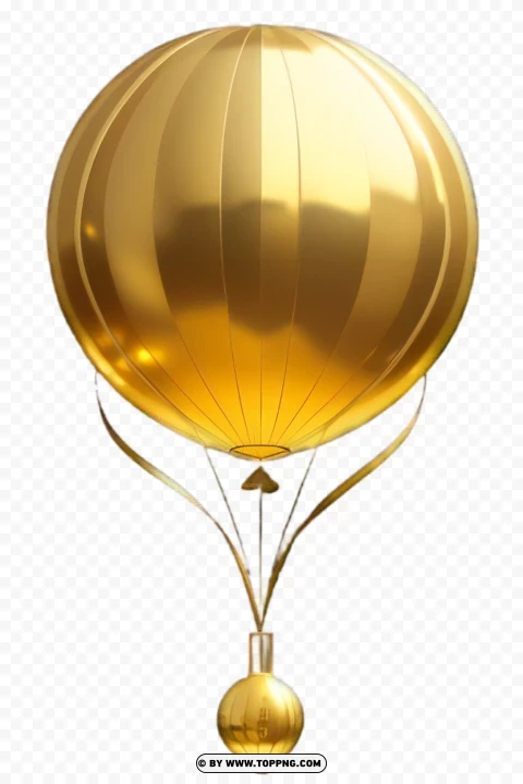 Golden Balloon,Shiny Gold Balloon,Round Gold Balloon,Curly Gold Ribbon,See-Through Background,Gleaming Gold Balloon,Lustrous Gold Balloon