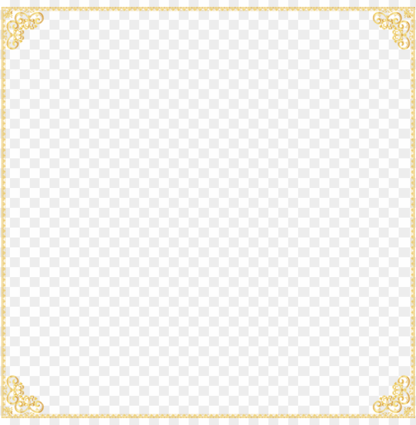 golden border frame transparent