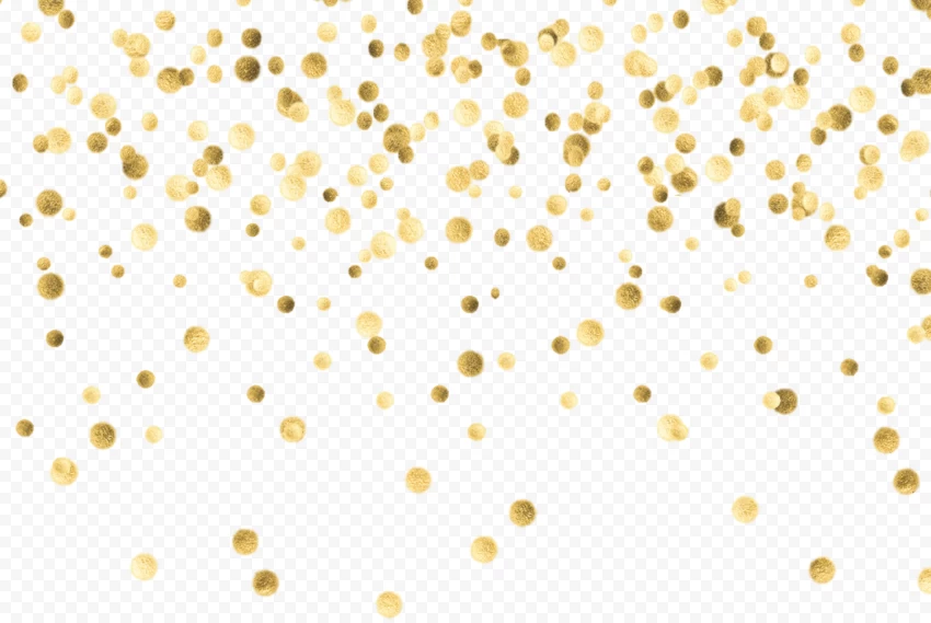 Golden Confetti For Festive Holidays PNG Transparent Background