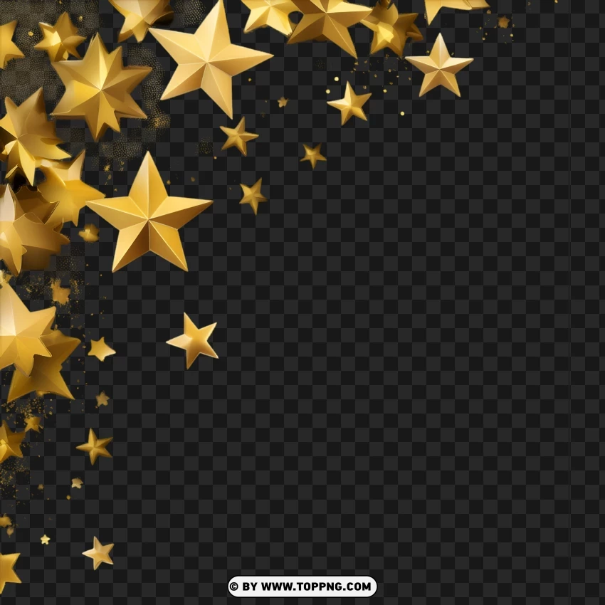 Golden Falling Stars Image PNG Transparent Background