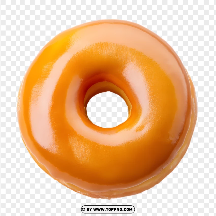 Golden Glazed Donut With Shiny Coating PNG Transparent Background