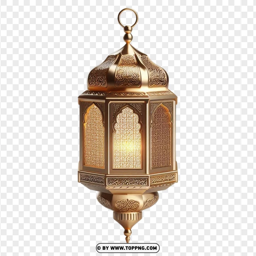 Golden Ramadan Fanoos PNG Transparent Background