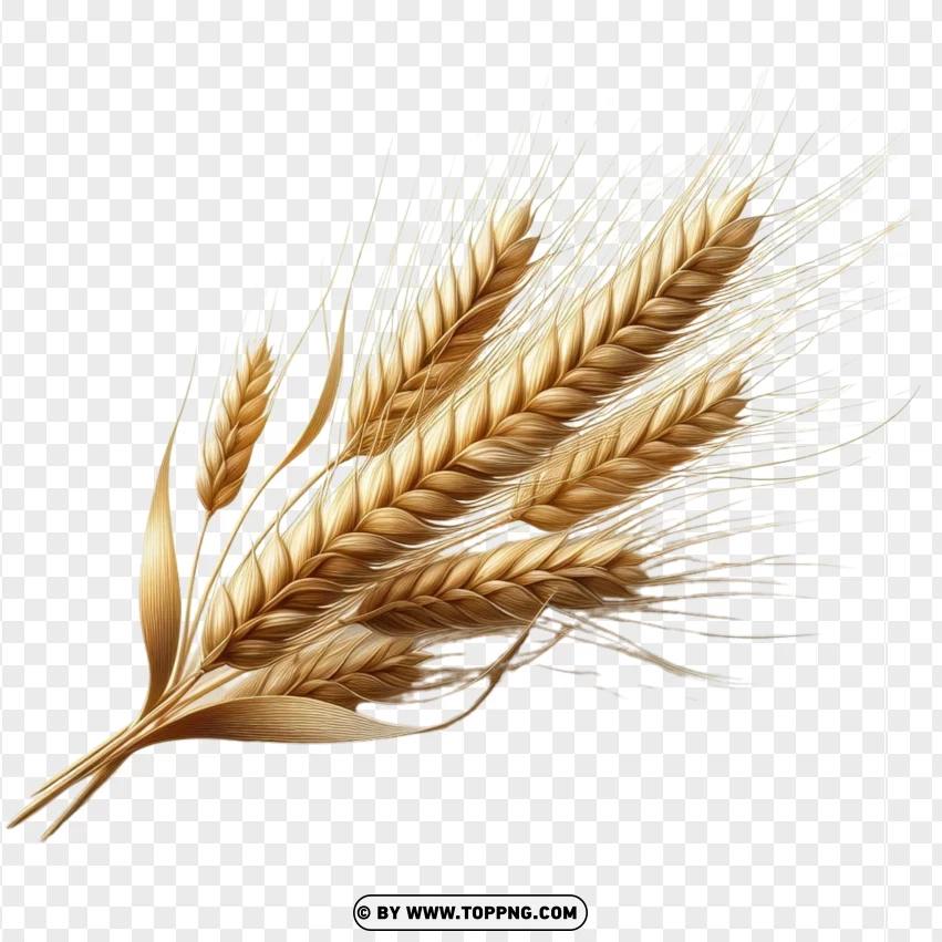 Golden Wheat Ears For Harvest Season PNG Transparent Background