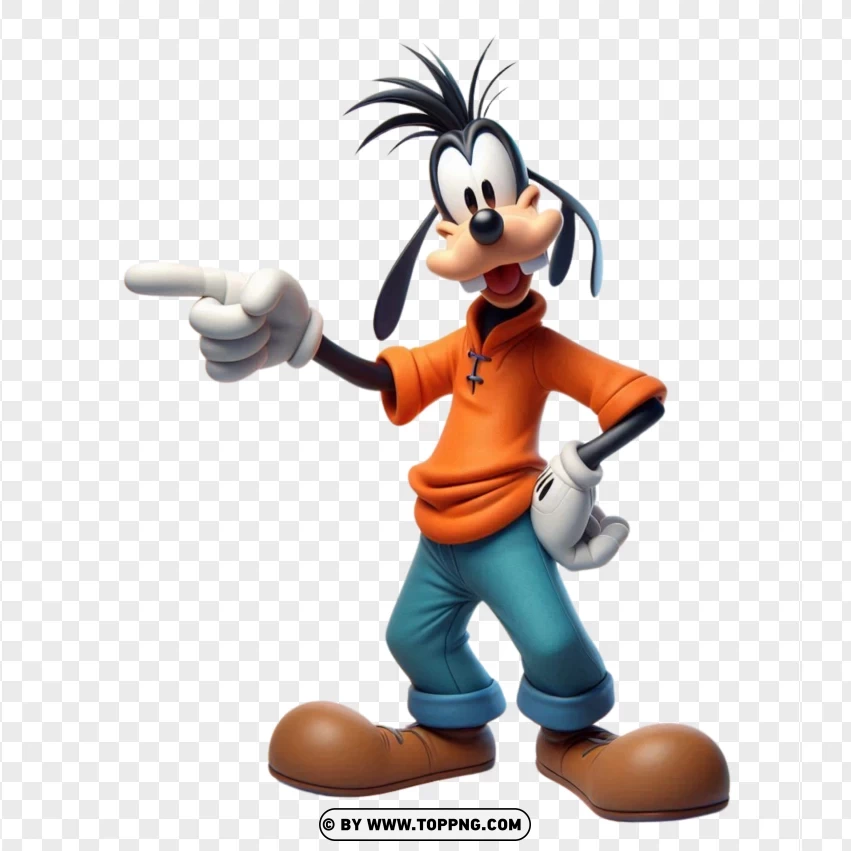 Goofy Pointing Happily PNG Transparent Background