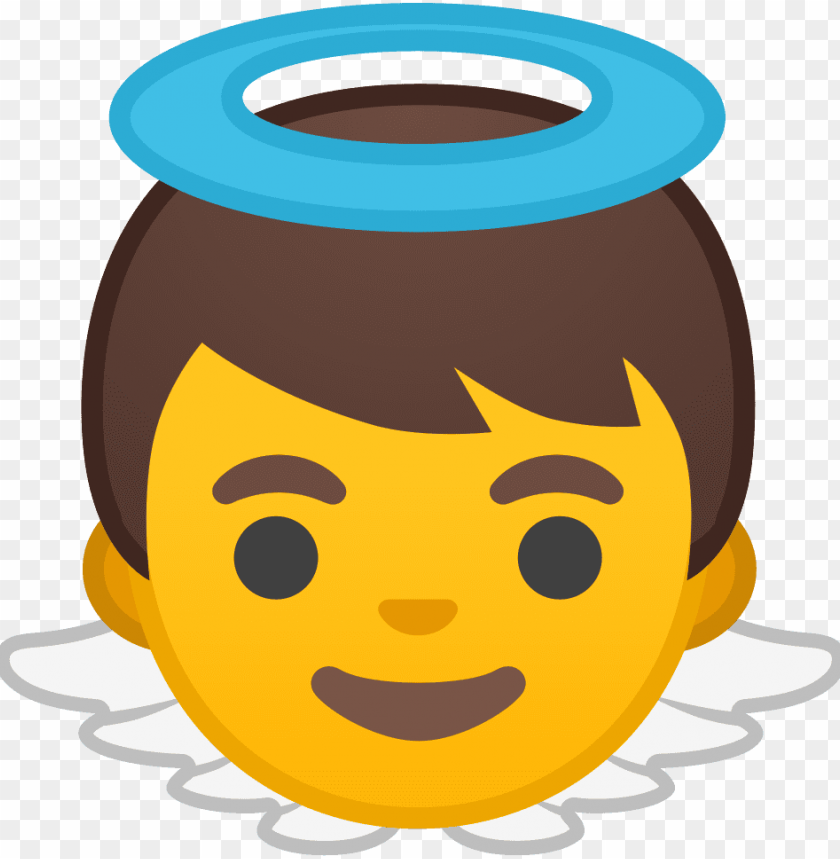 emoji, angel, cartoon, smiley face, character, halo, cute