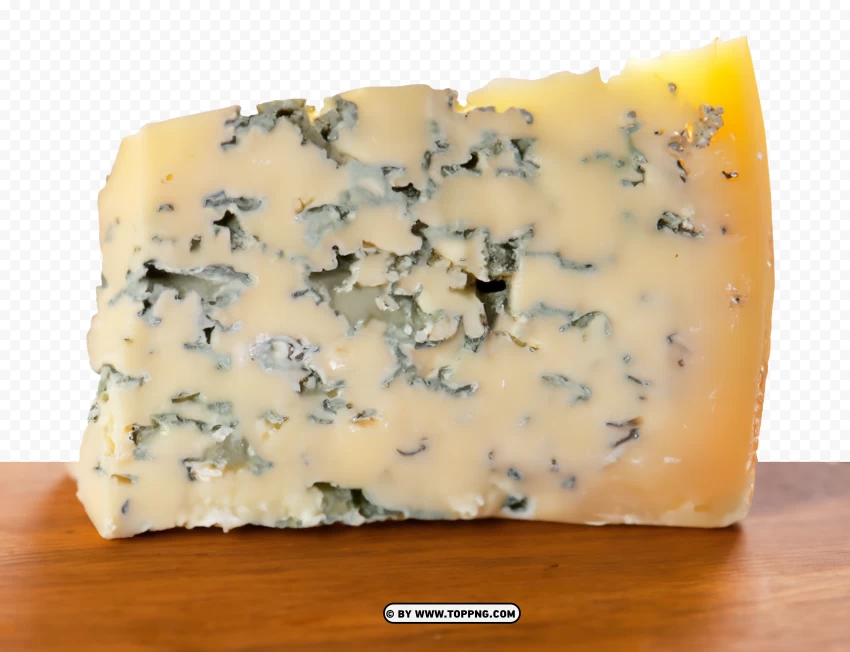 Gorgonzola Cheese Slice On A Wooden Table Hd PNG Transparent Background