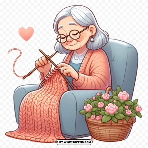 illustration character,  Old Woman, handmade,character,   cartoon,   senior,   elderly