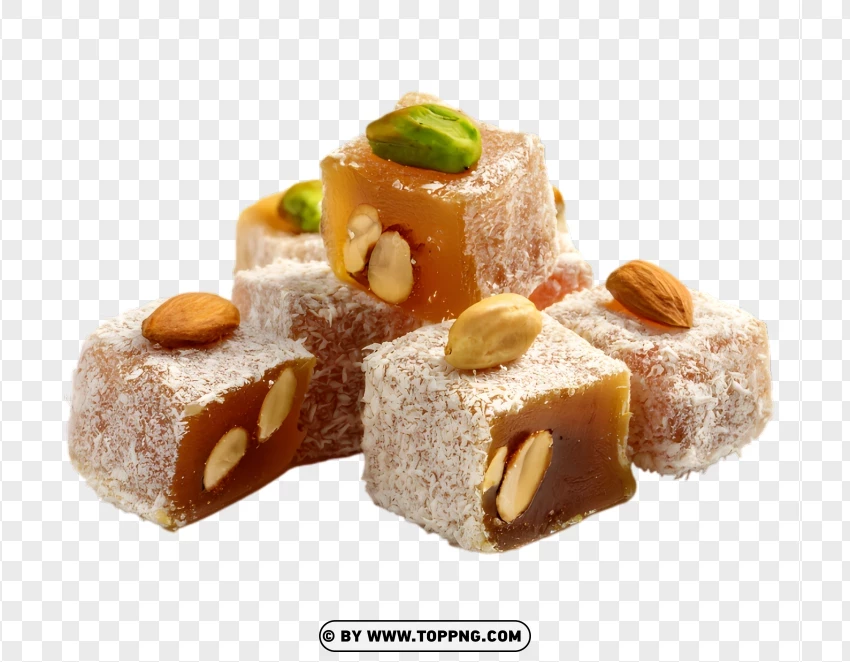 Almonds Turkish Delight PNG Transparent Background