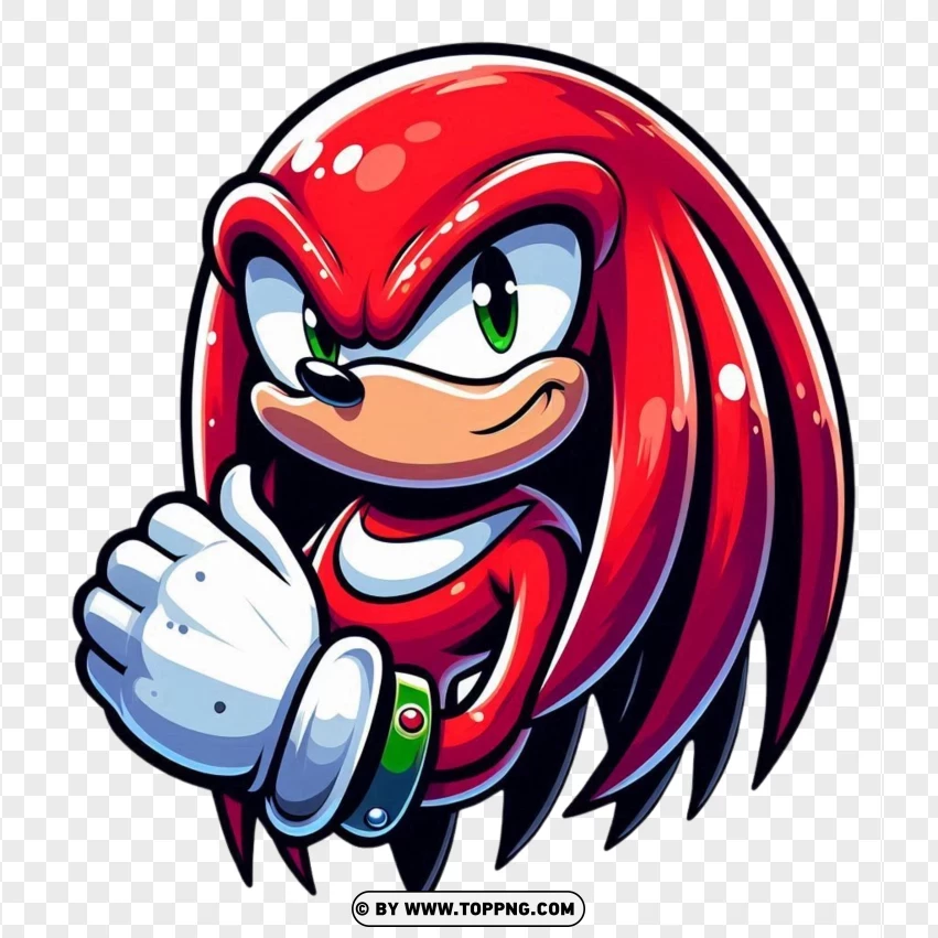 Gritty Knuckles The Echidna With Intense Expression PNG Transparent Background