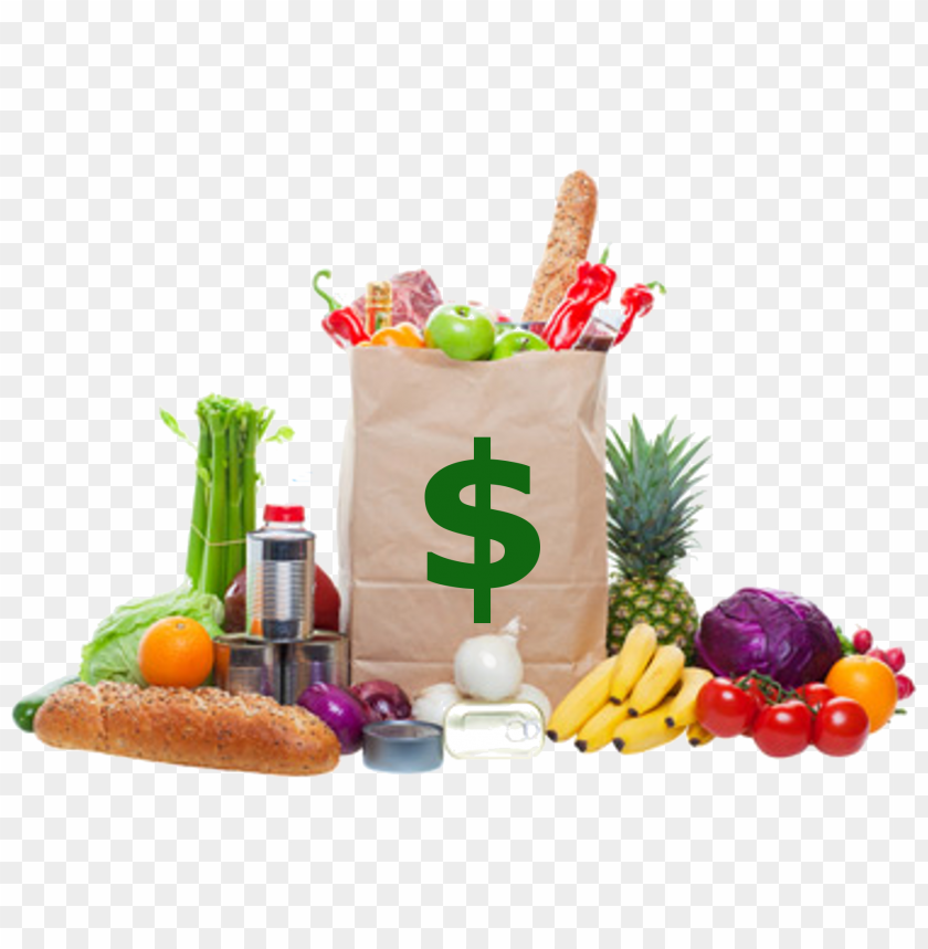 grocery bag, fresh produce, fruits and vegetables, green bell peppers, pineapple, bananas, assorted snacks