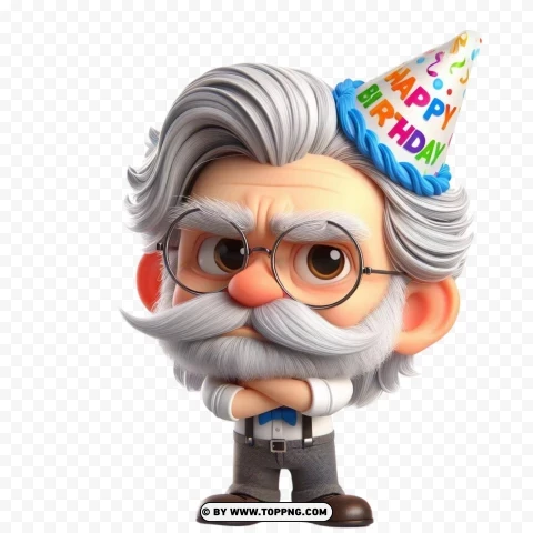 3D old man, 3D character,Grumpy,character,  cartoon,  senior,  elderly