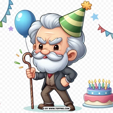 Old Man, illustration character ,Birthday,cartoon, senior, elderly, illustration