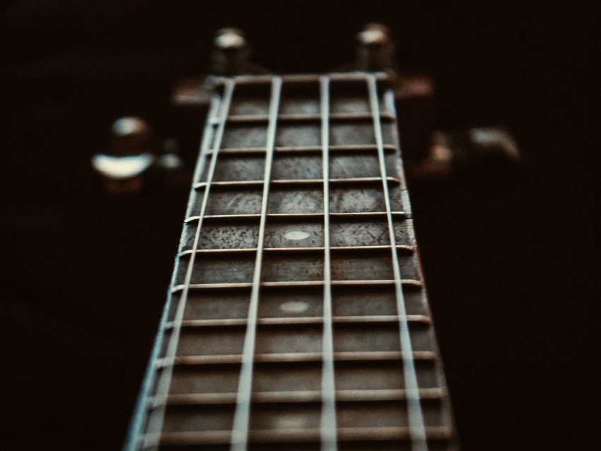 Guitar Strings Neck Guitar Frets Blur Background