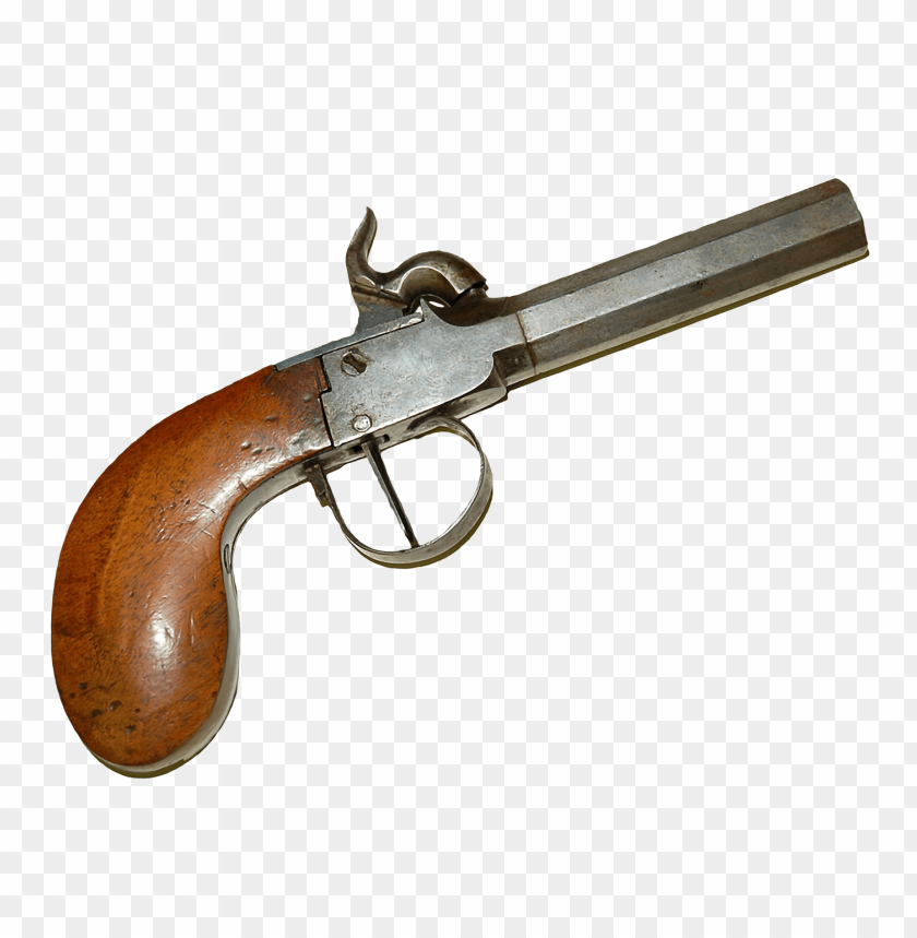 Antique Pistol PNG, firearm, weapon, historical