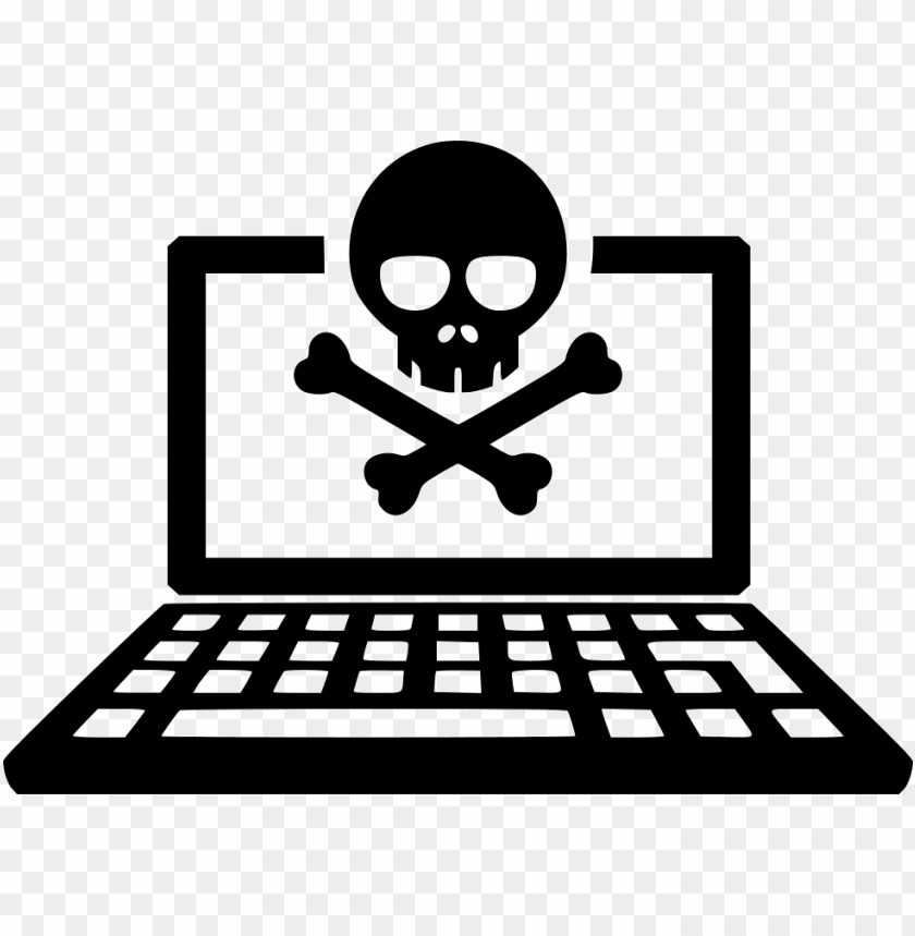 computer, skull, crossbones, laptop, technology, cyber, digital