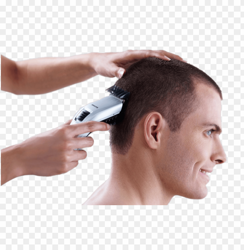 people, hairdressing, hair cutting with clipper, 