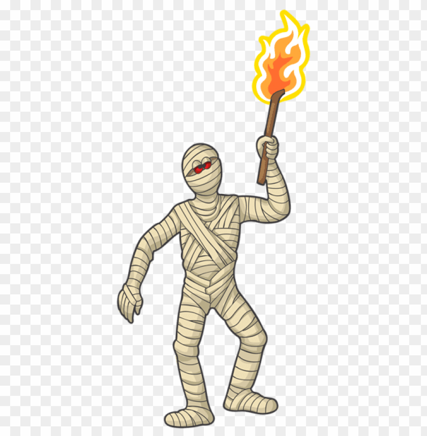 mummy character, animated mummy, spooky figures, Halloween costume, wrapped figure, cartoon monster, torch holder