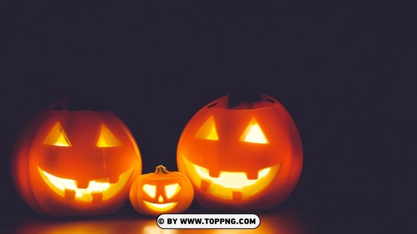 Halloween Nights Two Lit Jack-o-lanterns Wallpapers PNG Transparent Background