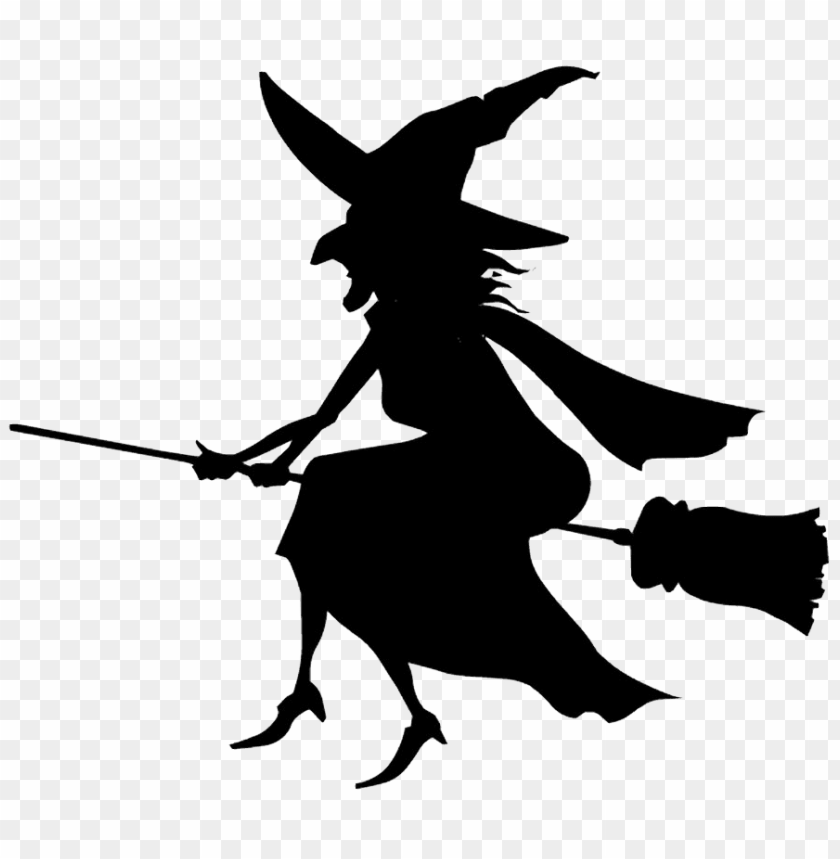 witch, silhouette, broomstick, hat, spooky, magical, Halloween