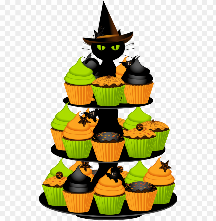 cupcakes, Halloween treats, black cat decor, green frosting, orange frosting, spooky snacks, festive desserts