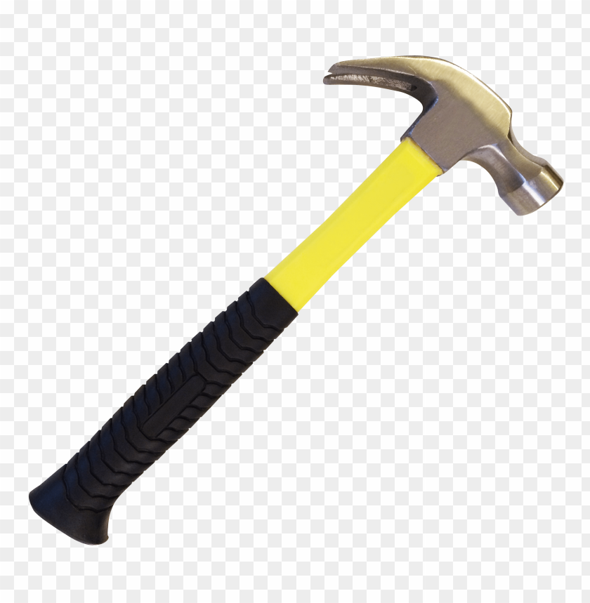 Hammer, Yellow Handle PNG, construction tool, hardware