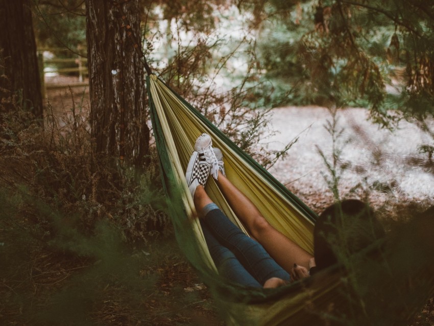 hammock, legs, camping, recreation, forest, travel