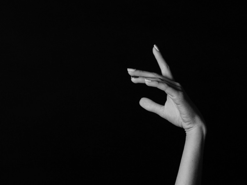 Hand Fingers Bw Minimalism Background