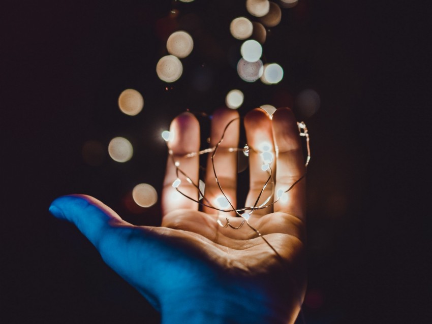 hand, glare, light, shine, palm, fingers