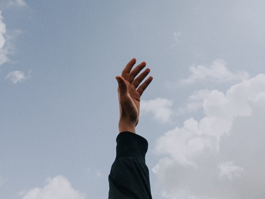 Hand Sky Fingers Clouds Raise Freedom Background