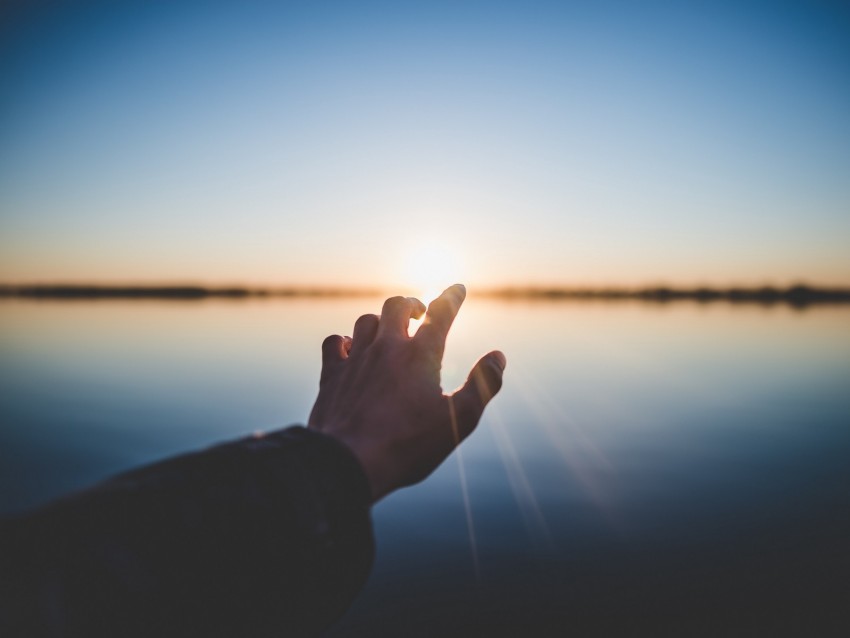 Hand Sunlight Touch Rays Background