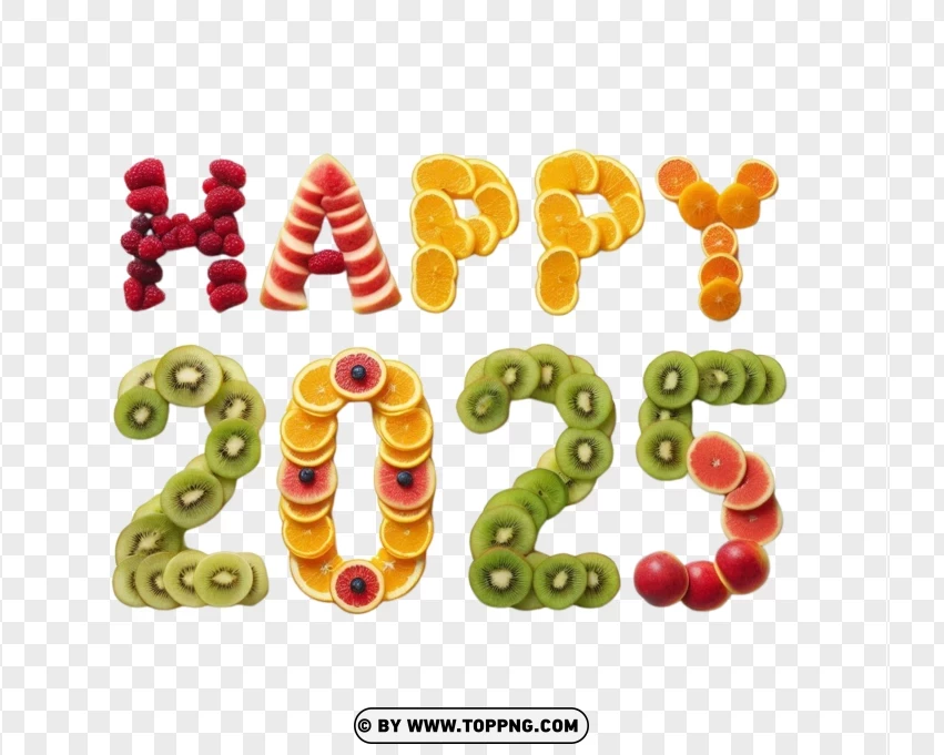 2025, new year, Fruits,3d,  Number,  Background,  Celebration