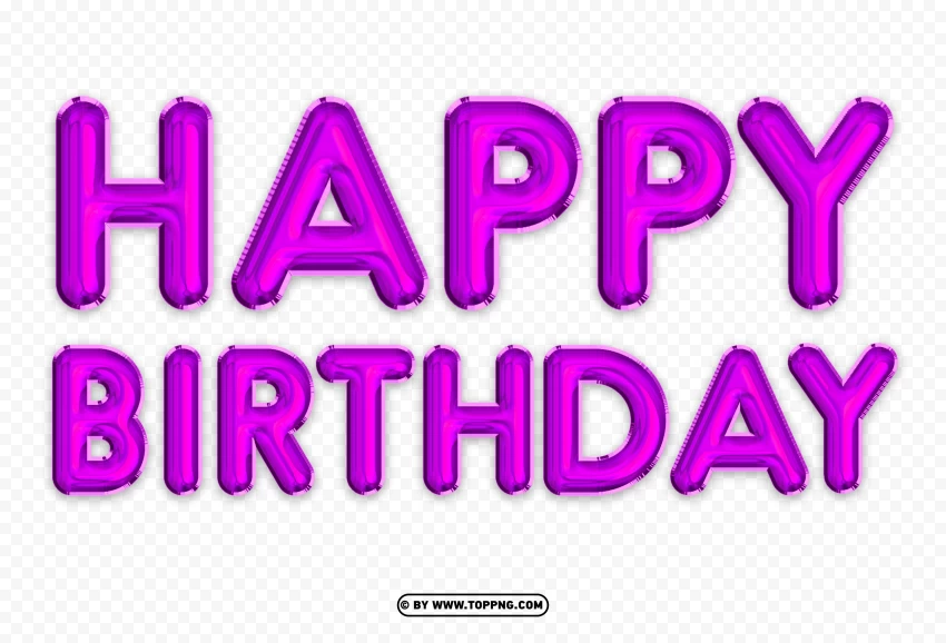 Happy Birthday Purple Balloon Image PNG Transparent Background