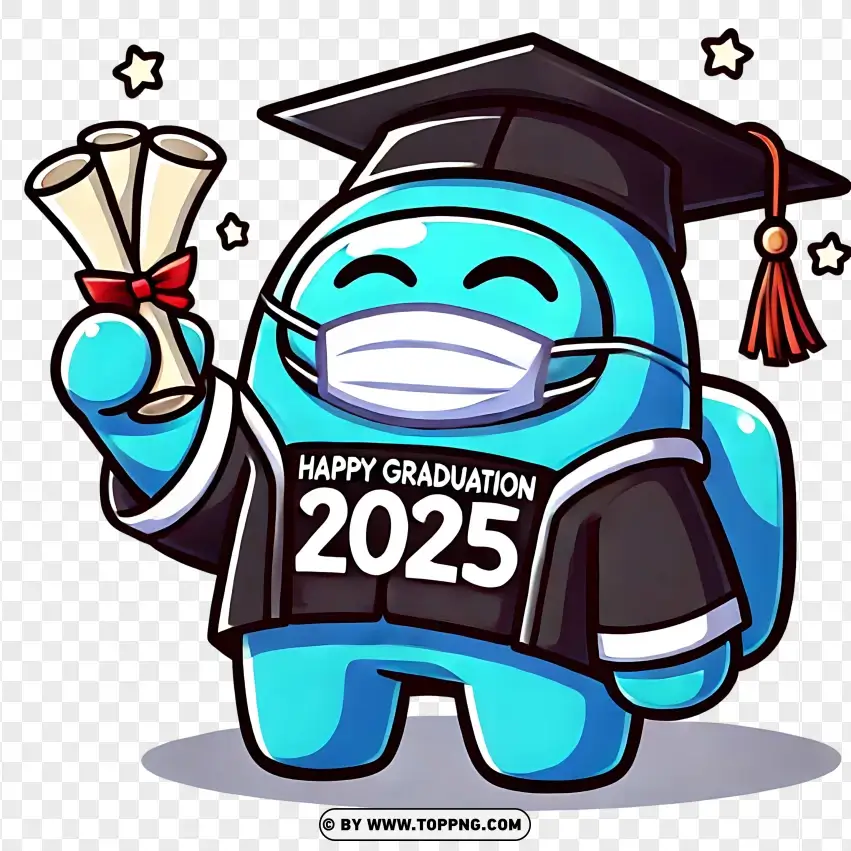 Happy Graduation Among Us 2025 Clipart PNG Transparent Background