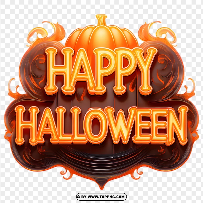 Happy Halloween typography poster png