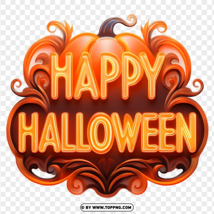 Happy Halloween typography poster png